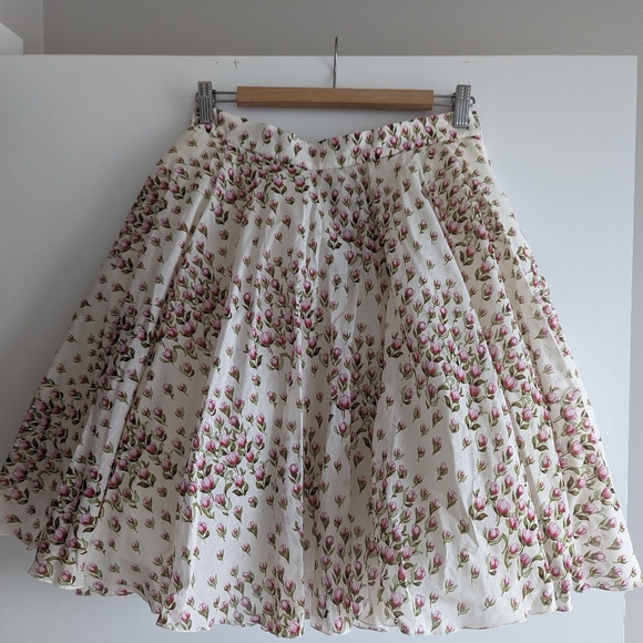 Giambattista Valli Tulip Print Cotton Skirt IT46 (US6-8) - Picture 9 of 9